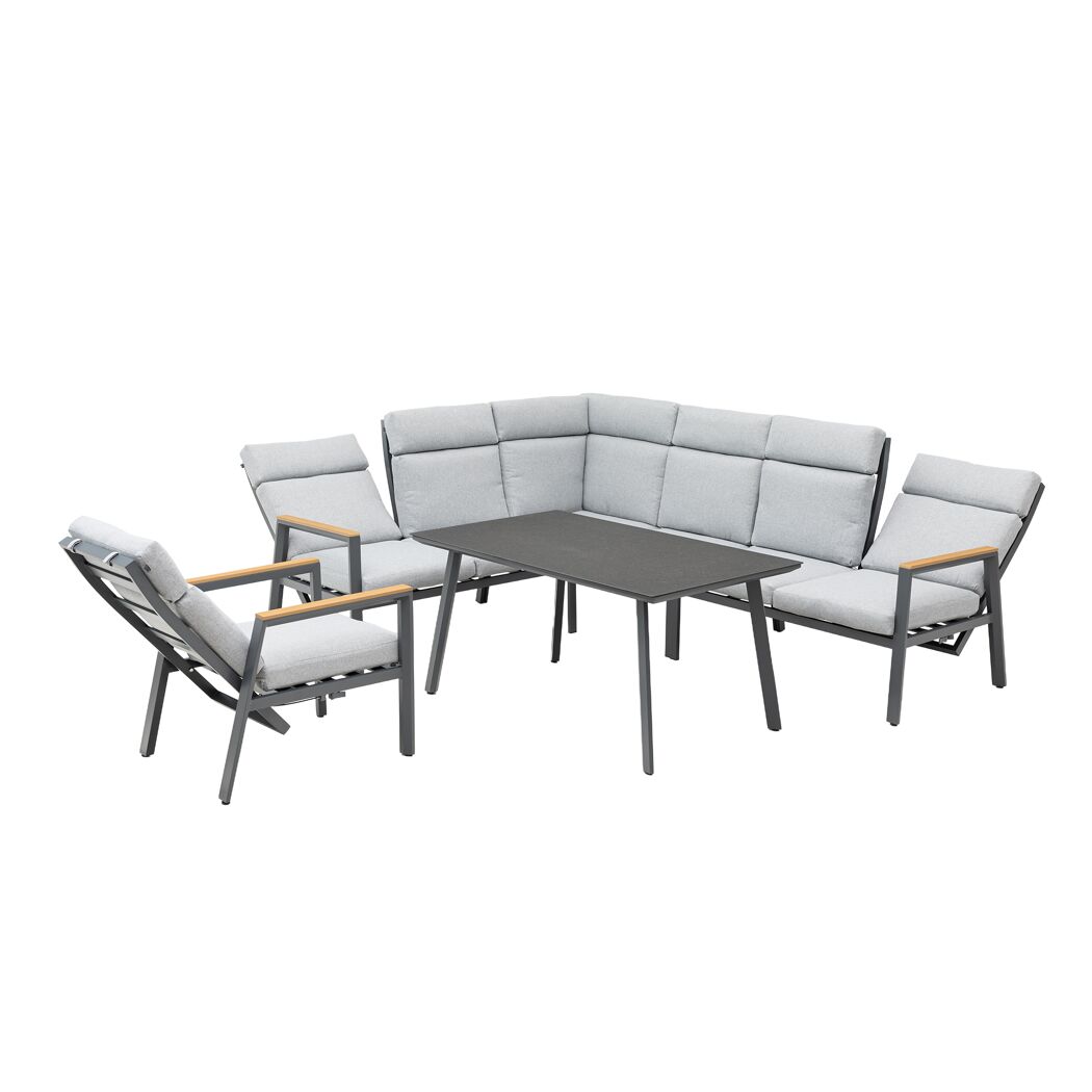 Loungemöbelset 'Vermont' Aluminium grau 5-teilig