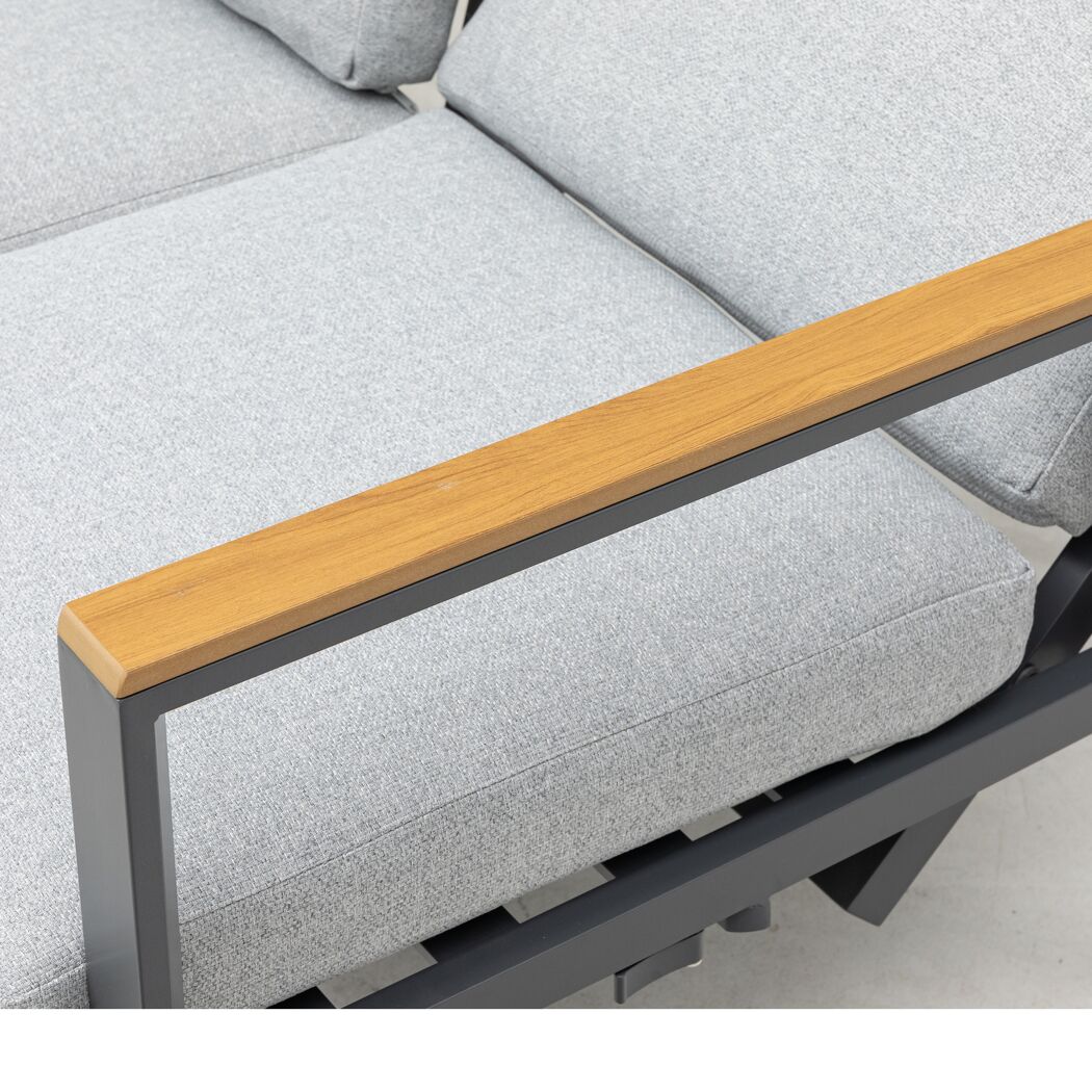 Loungemöbelset 'Vermont' Aluminium grau 5-teilig
