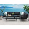 Loungemöbelset 'Lido' Aluminium schwarz 4-teilig