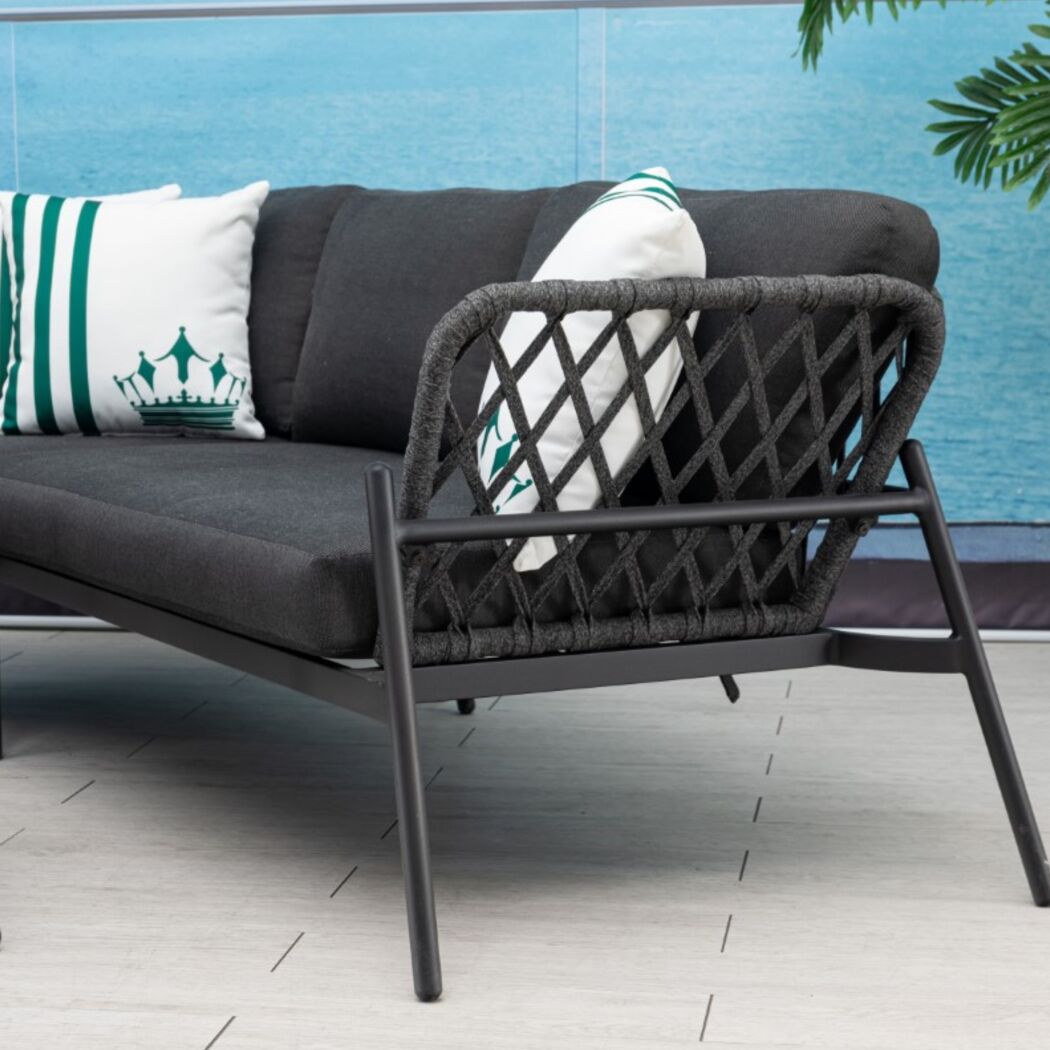 Loungemöbelset 'Lido' Aluminium schwarz 4-teilig