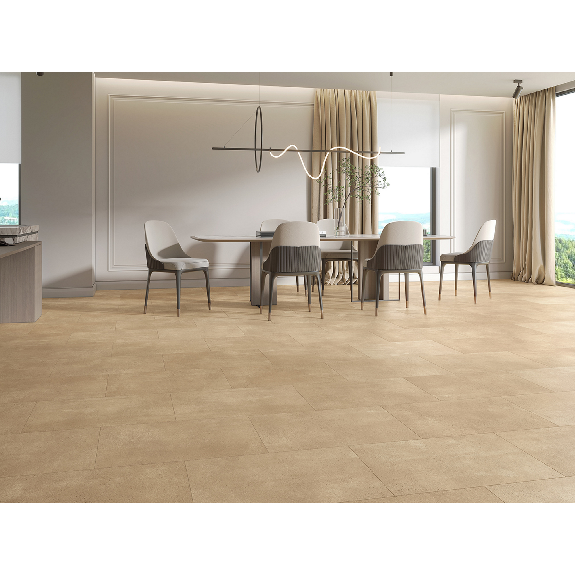 Vinylboden 'HydroClick Fliese WR' beige  6040 x 2800 x 9 mm