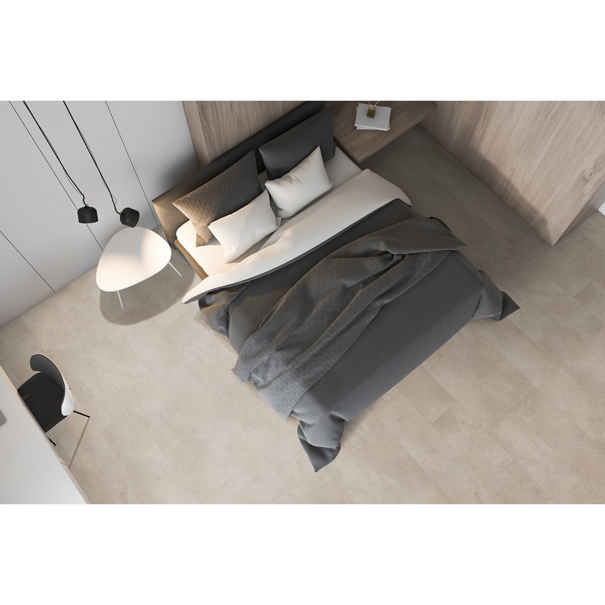 Vinylboden 'HydroClick Fliese WR' betongrau 6040 x 2800 x 9 mm