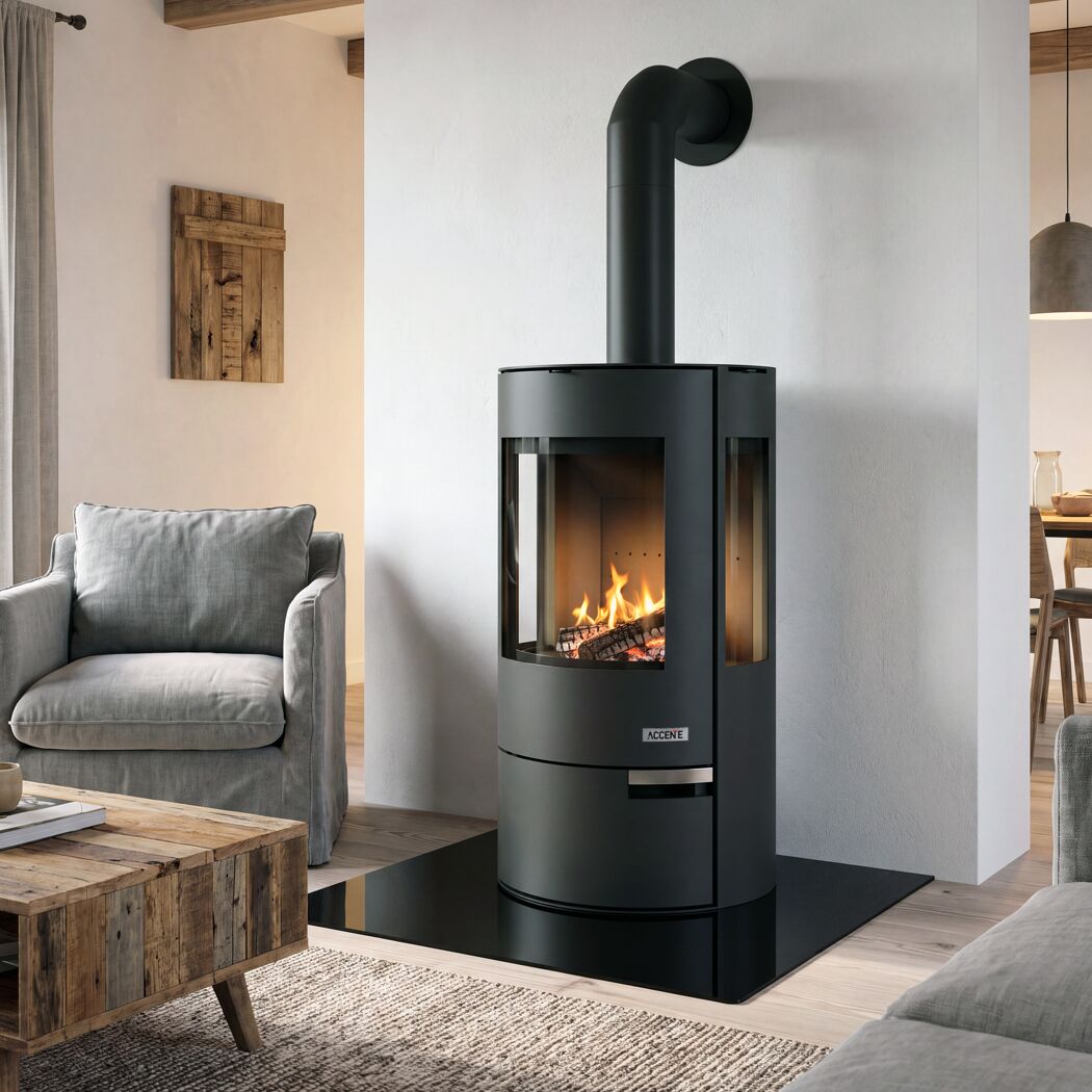Kaminofen 'Alster Tri' schwarz 11 kW