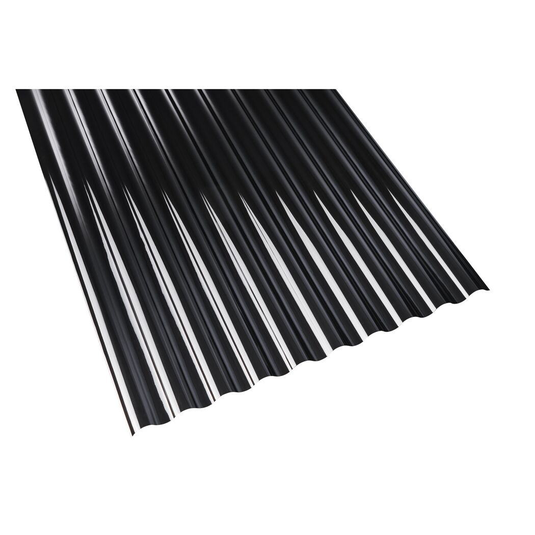 PC-Recyclingwellplatte 'Sinus 76/18' schwarz 120 x 80 x 0,07 cm