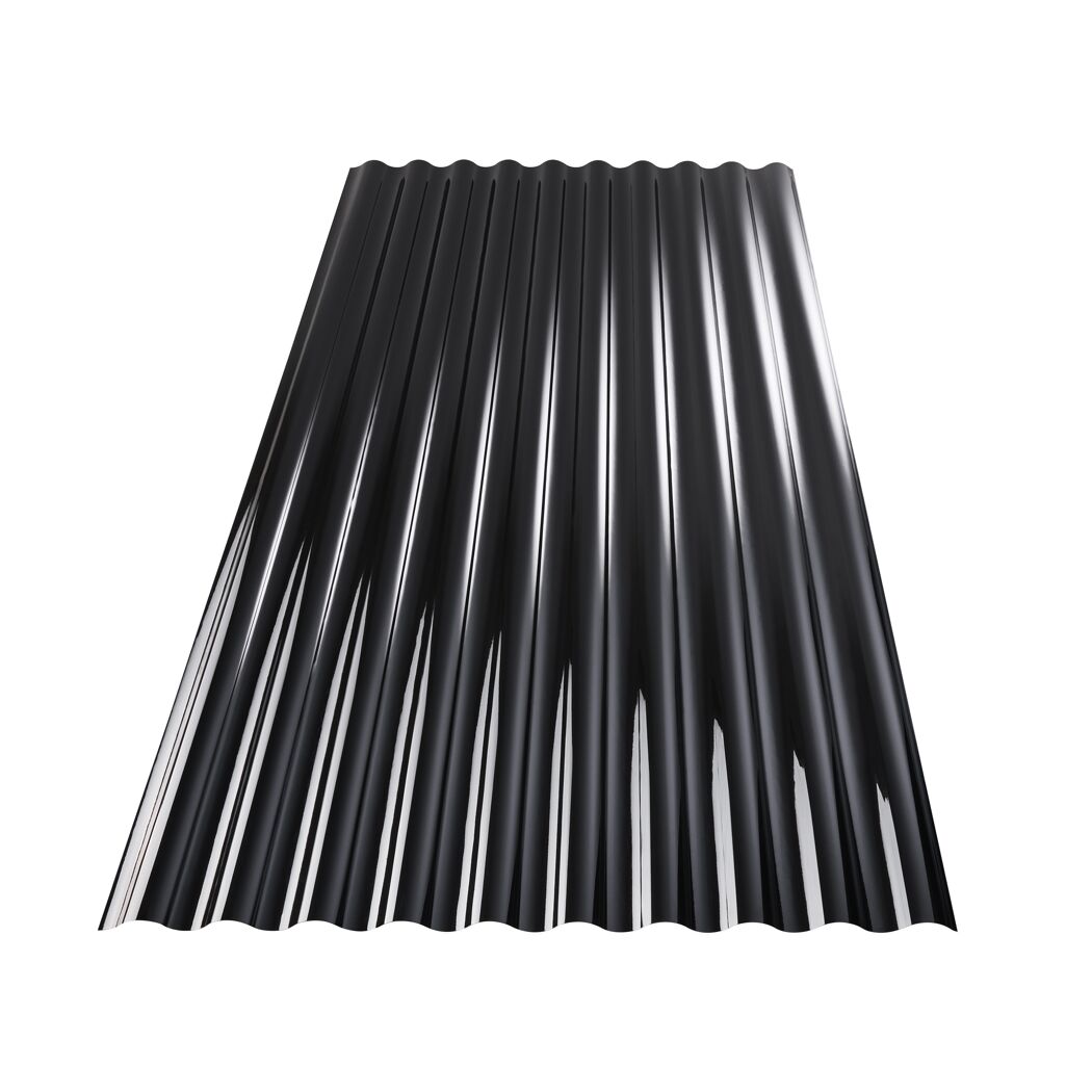 PC-Recyclingwellplatte 'Sinus 76/18' schwarz 120 x 80 x 0,07 cm