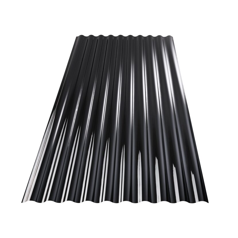 Gutta PC-Recyclingwellplatte 'Sinus 76/18' schwarz 120 x 80 x 0,07 cm ...