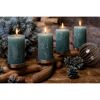 Stumpenkerze 'Rustic' smaragdfarben Ø 60 mm Stufenset 4-teilig