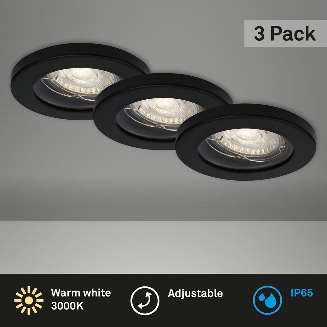 Einbauleuchtenset 'Kowali' 14,7 W 1200 lm warmweiß Ø 6,8 cm 3 Stück