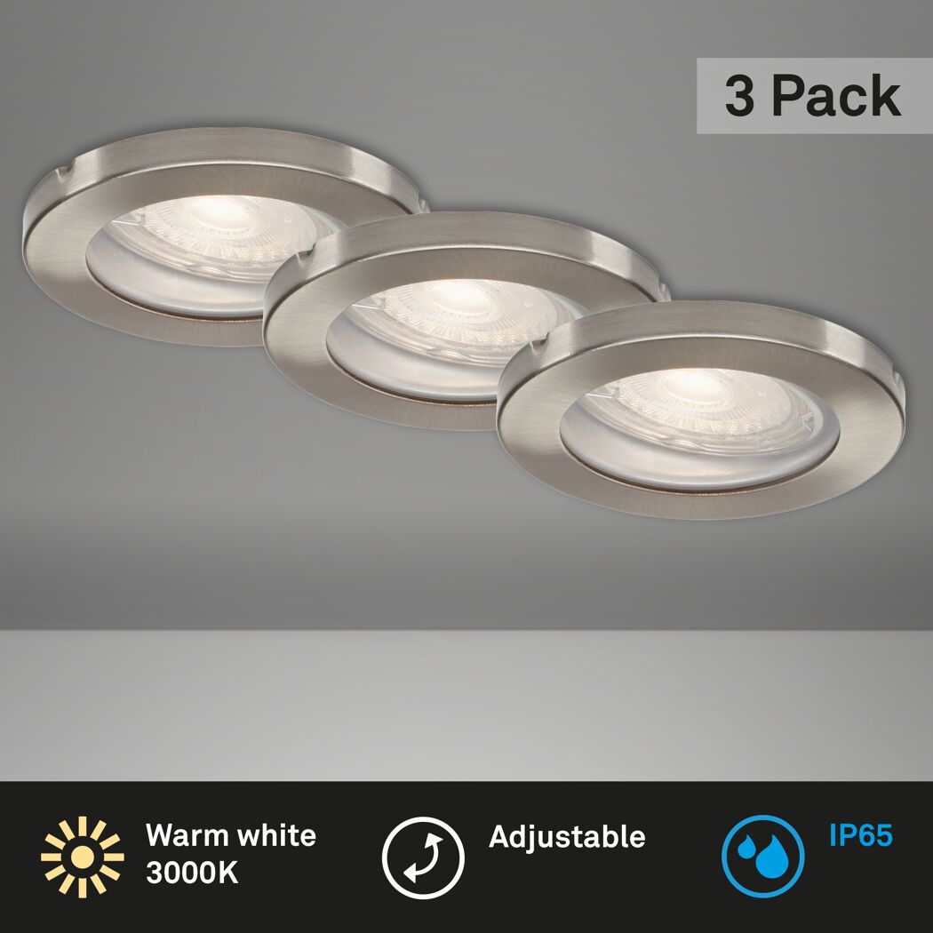 Einbauleuchtenset 'Kowali' 14,7 W 1200 lm warmweiß Ø 6,8 cm 3 Stück