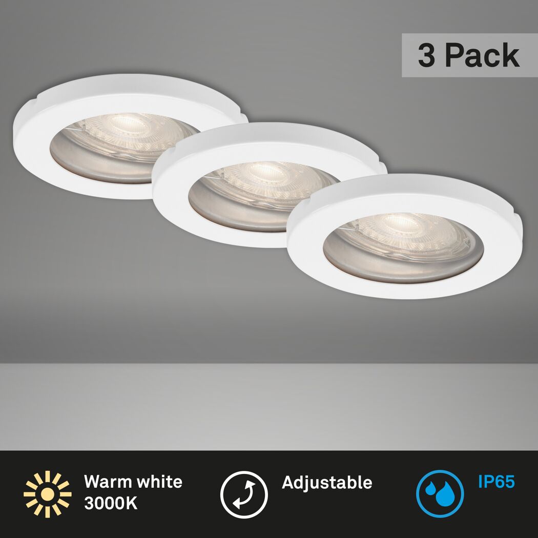 Einbauleuchtenset 'Kowali' 14,7 W 1200 lm warmweiß Ø 6,8 cm 3 Stück