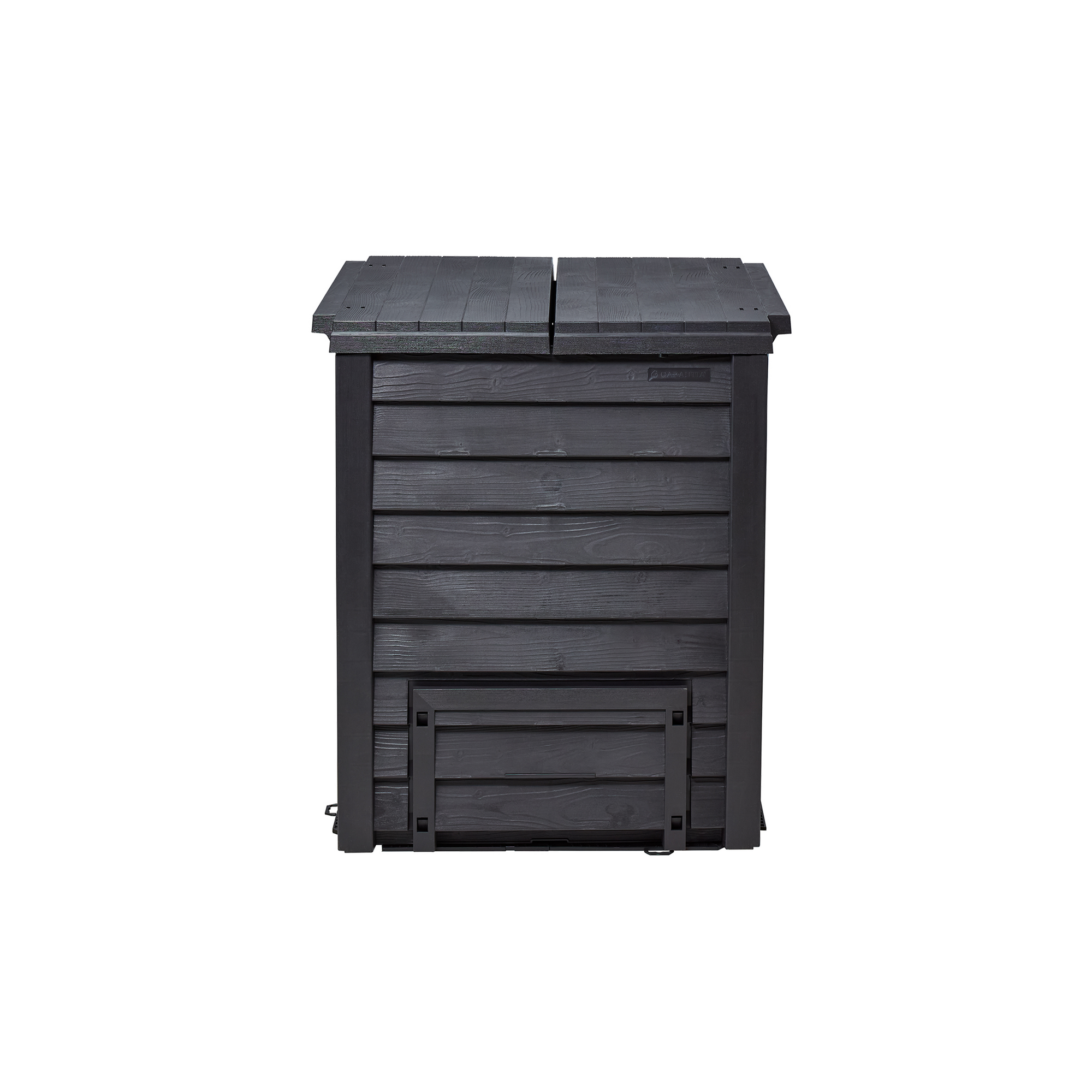 Komposter 'Thermo-Wood' anthrazit-braun 400 l mit Bodengitter, 72 x 72 x 90 cm
