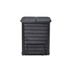 Komposter 'Thermo-Wood' anthrazit-braun 400 l mit Bodengitter, 72 x 72 x 90 cm