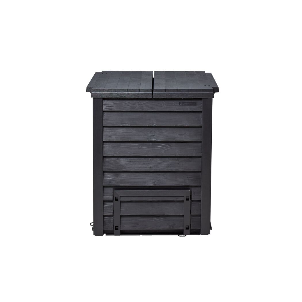 Komposter 'Thermo-Wood' anthrazit-braun 400 l mit Bodengitter, 72 x 72 x 90 cm