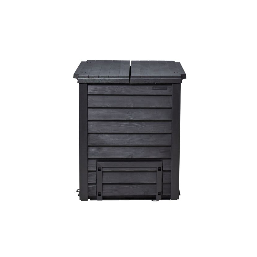 Komposter 'Thermo-Wood' anthrazit-braun 400 l mit Bodengitter, 72 x 72 x 90 cm
