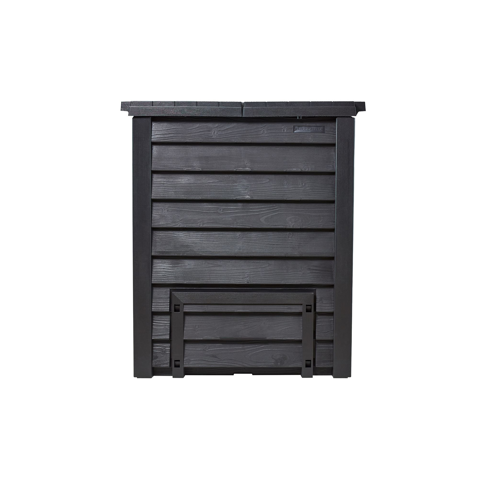 Komposter 'Thermo-Wood' anthrazit-braun 400 l mit Bodengitter, 72 x 72 x 90 cm