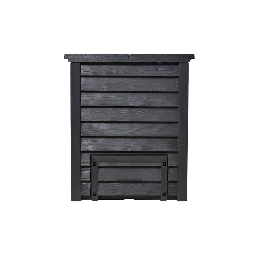 Komposter 'Thermo-Wood' anthrazit-braun 400 l mit Bodengitter, 72 x 72 x 90 cm