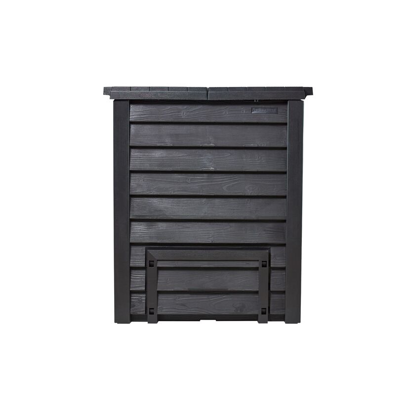Komposter 'Thermo-Wood' anthrazit-braun 400 l mit Bodengitter, 72 x 72 x 90 cm