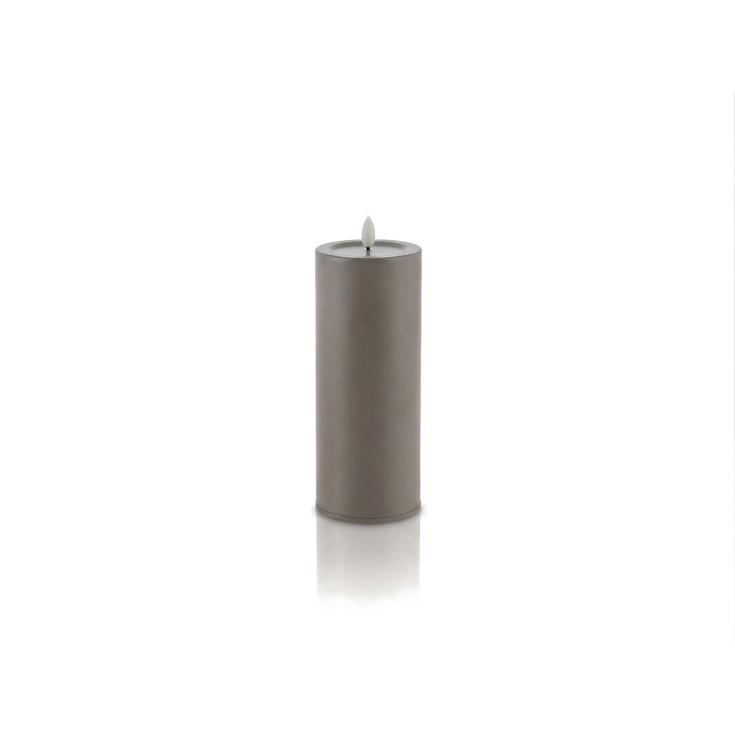 LED-Outdoorkerze 'Niumi' Metall greige Ø 8 x 20 cm
