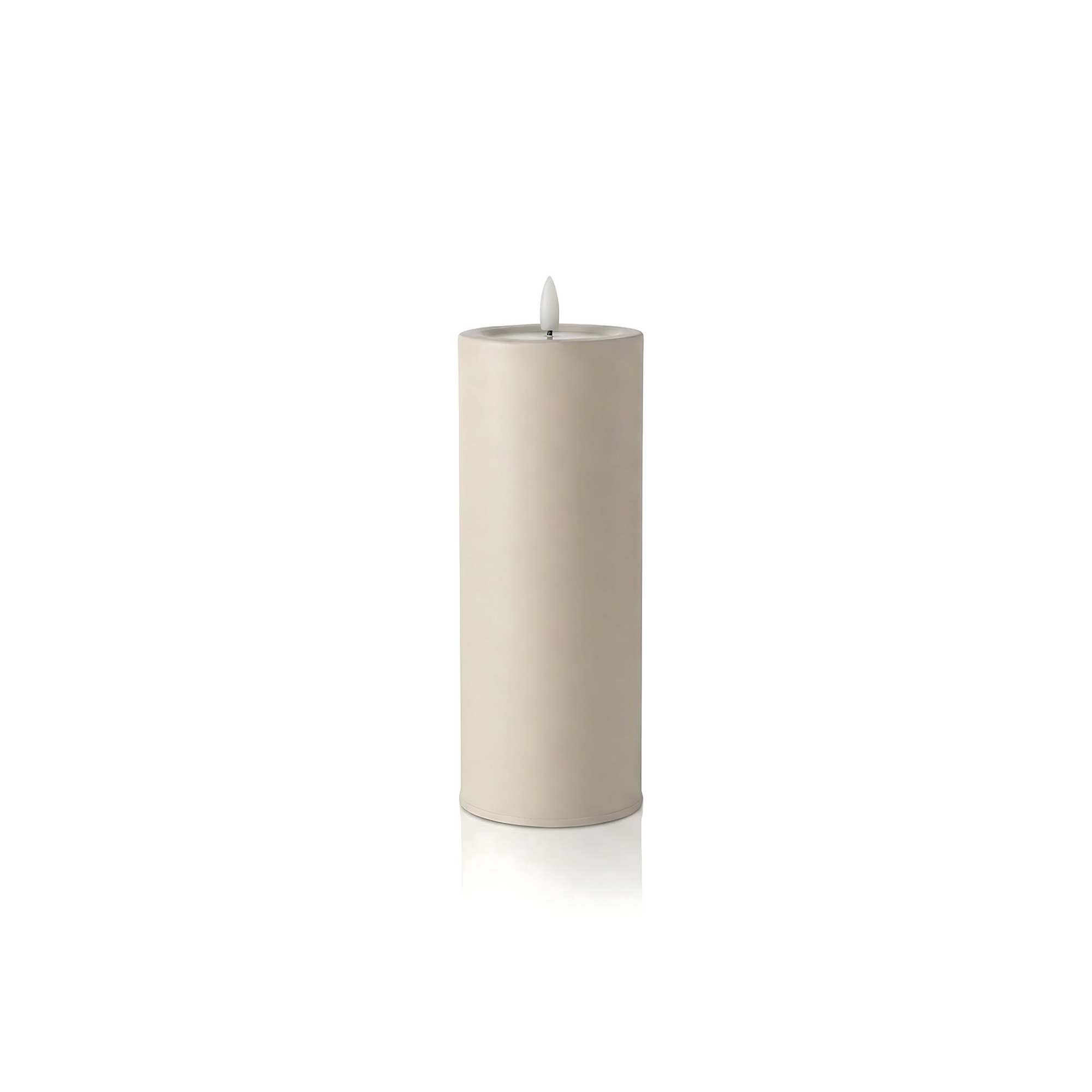 LED-Outdoorkerze 'Niumi' Metall cremefarben Ø 8 x 20 cm