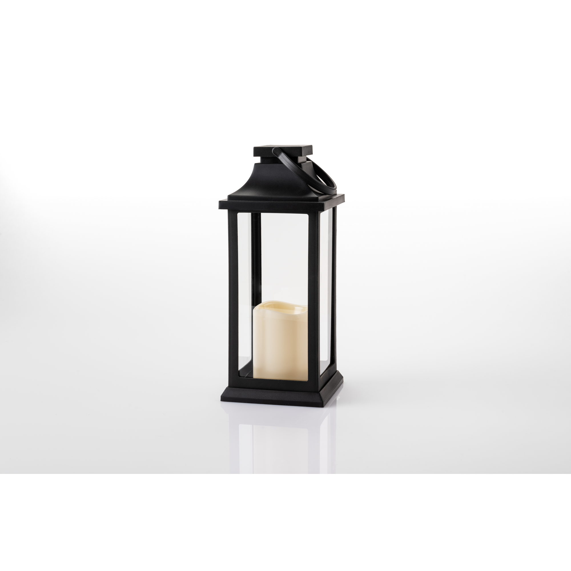 Outdoor-Laterne 'Arcus' schwarz mit LED-Kerze 12,5 x 12,5 x 30 cm