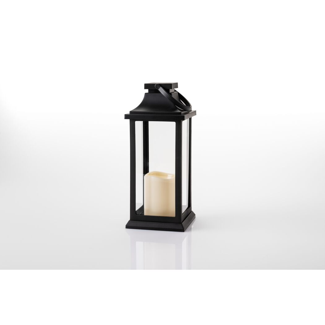 Outdoor-Laterne 'Arcus' schwarz mit LED-Kerze 12,5 x 12,5 x 30 cm