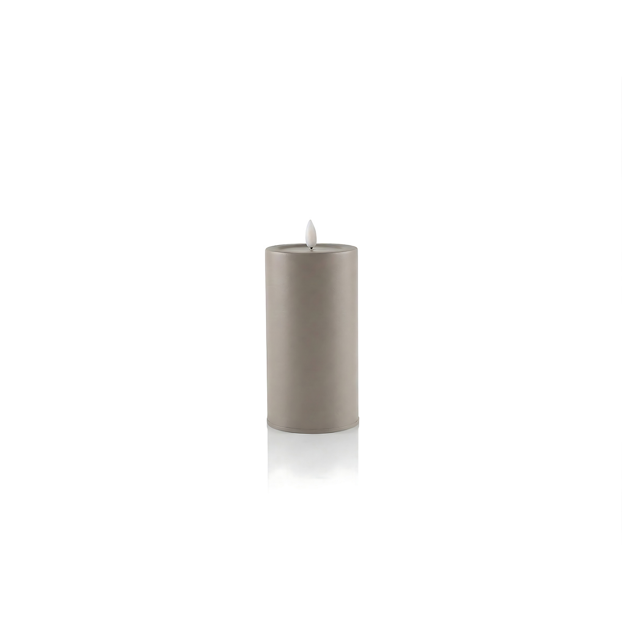 LED-Outdoorkerze 'Niumi' Metall hellgrau Ø 8 x 15 cm