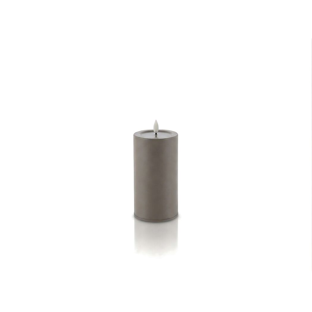 LED-Outdoorkerze 'Niumi' Metall greige Ø 8 x 15 cm