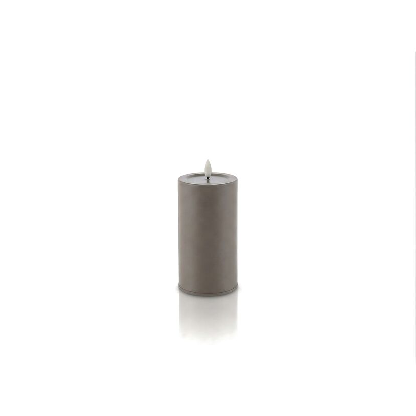 LED-Outdoorkerze 'Niumi' Metall greige Ø 8 x 15 cm