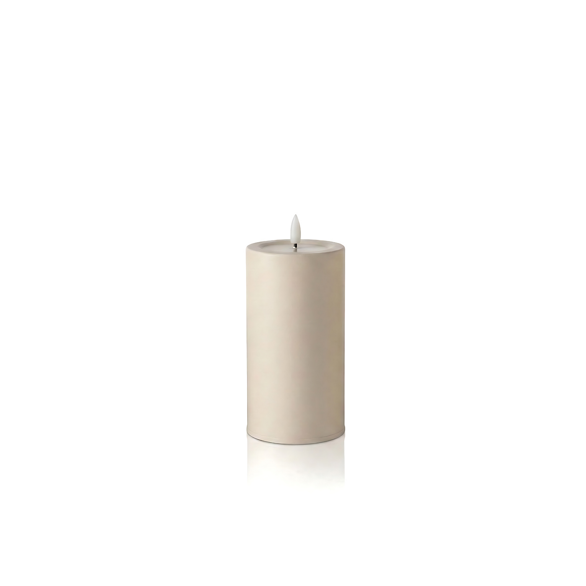 LED-Outdoorkerze 'Niumi' Metall cremefarben Ø 8 x 15 cm
