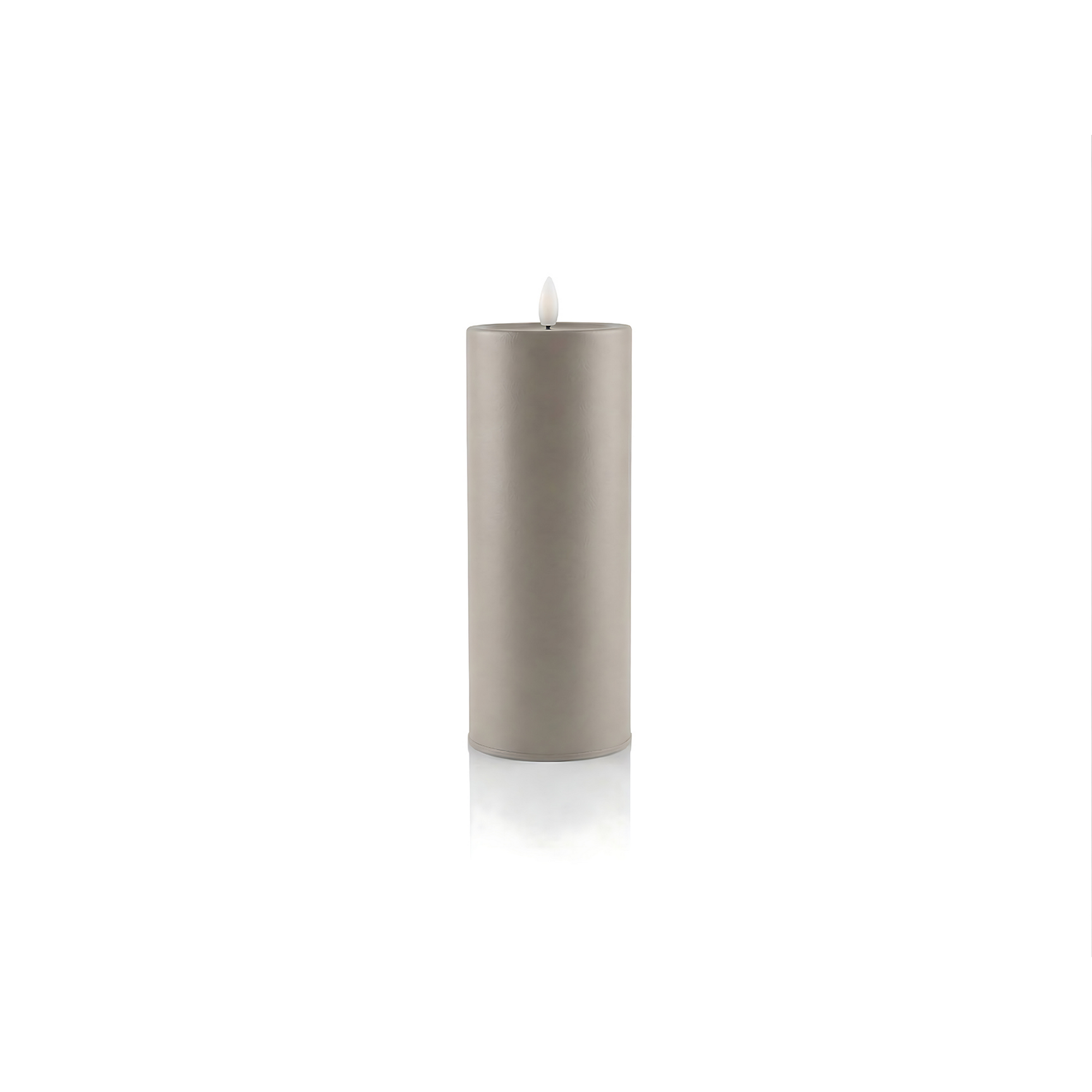 LED-Outdoorkerze 'Niumi' Metall hellgrau Ø 8 x 20 cm