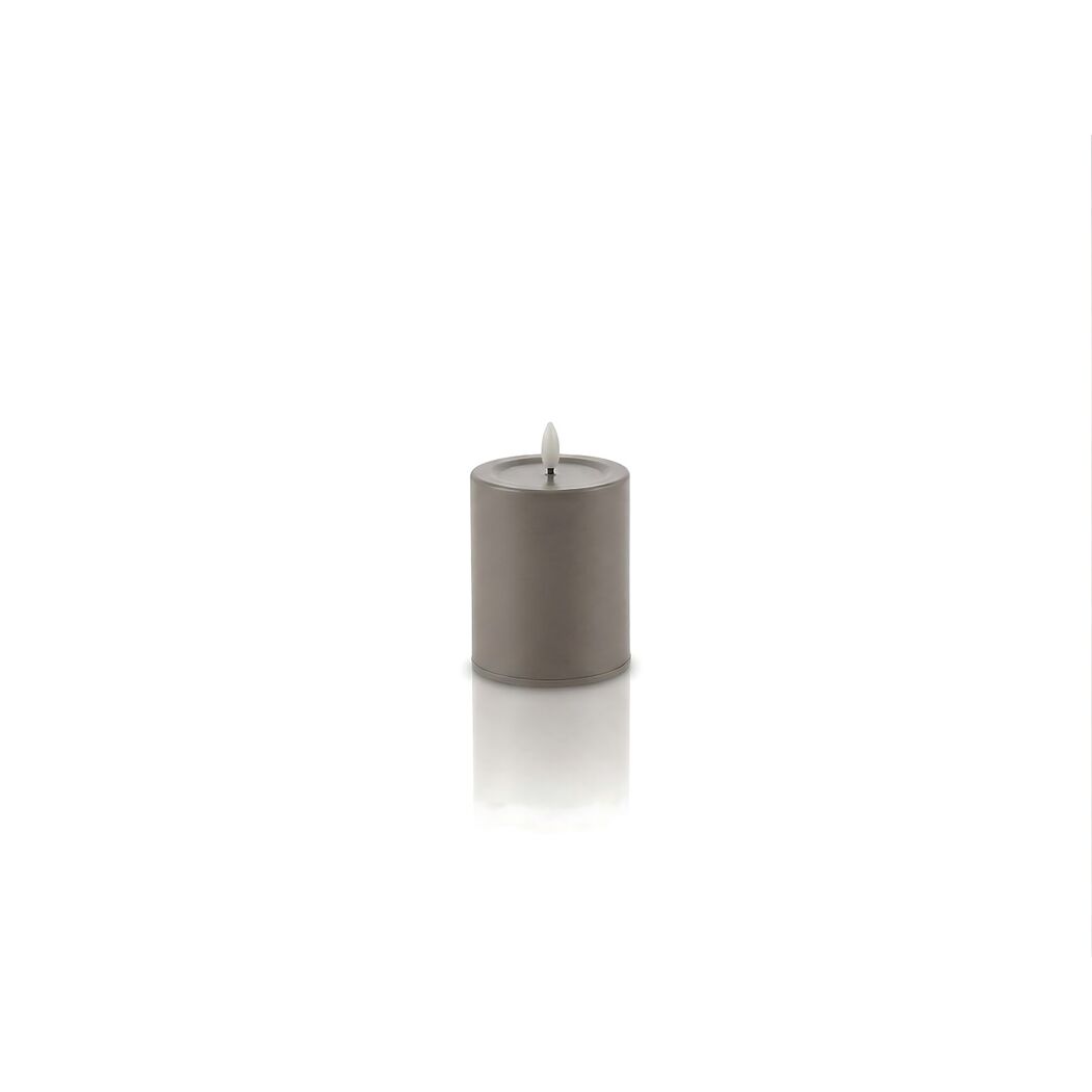 LED-Outdoorkerze 'Niumi' Metall greige Ø 8 x 10 cm
