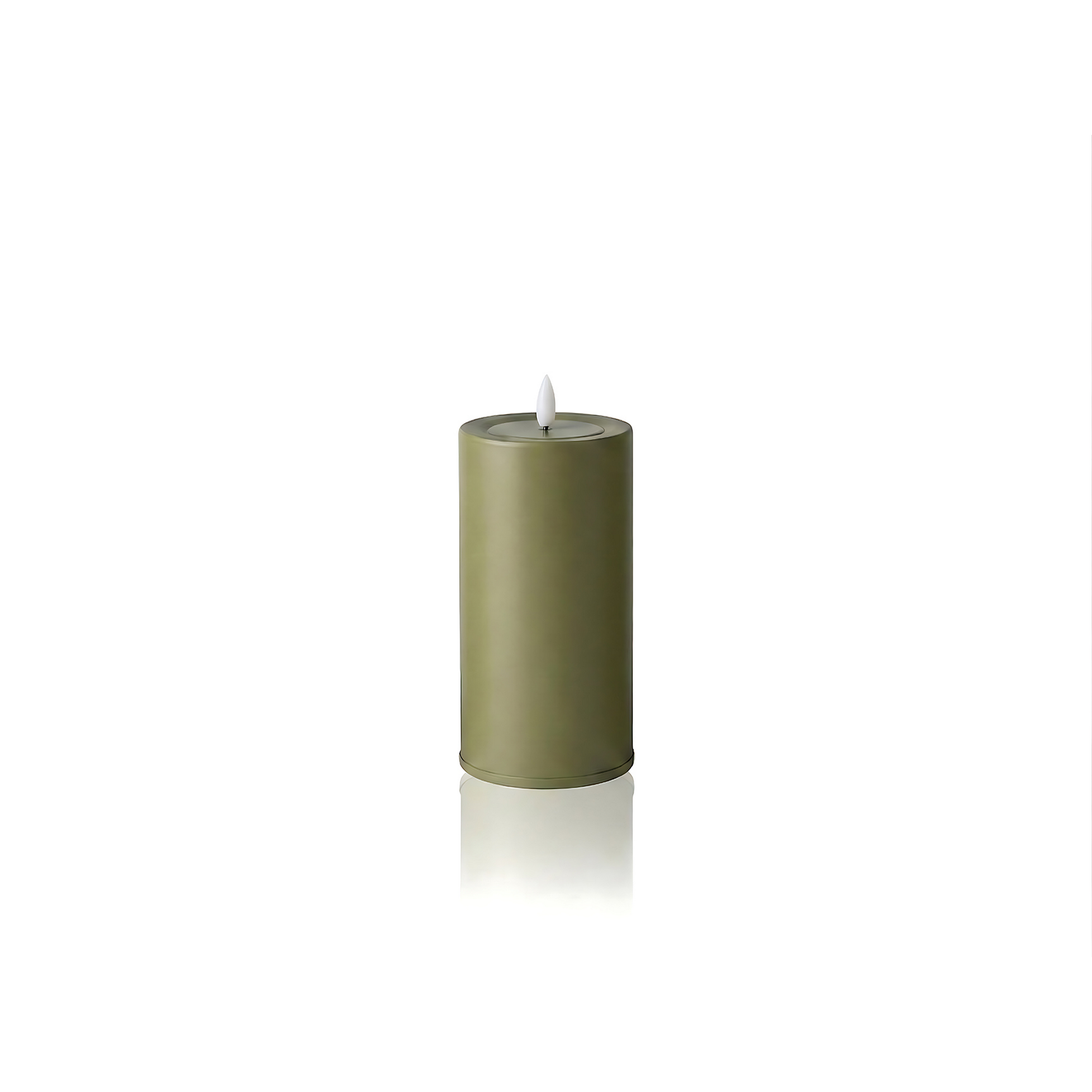LED-Outdoorkerze 'Niumi' Metall salbeifarben Ø 8 x 15 cm