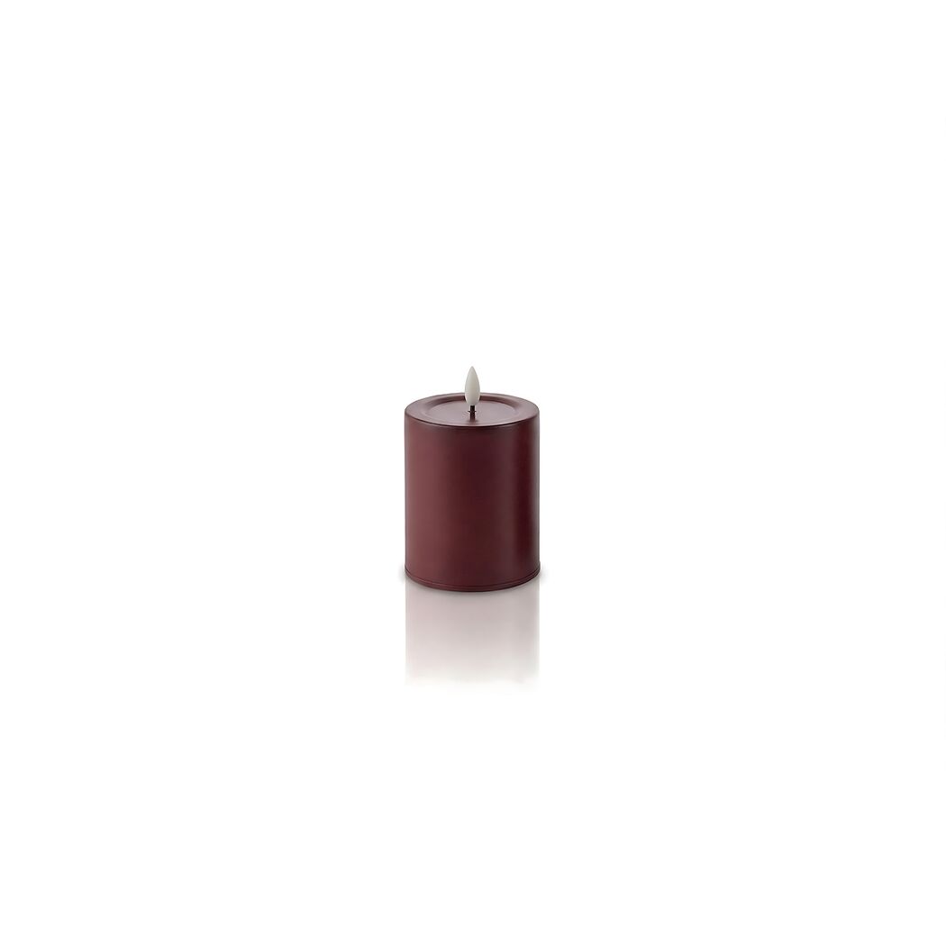LED-Outdoorkerze 'Niumi' Metall bordeaux Ø 8 x 10 cm