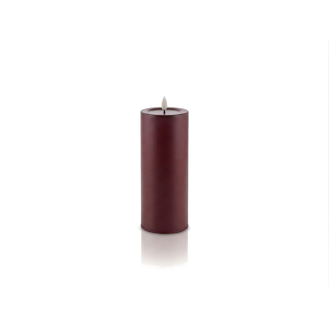 LED-Outdoorkerze 'Niumi' Metall bordeaux Ø 8 x 20 cm