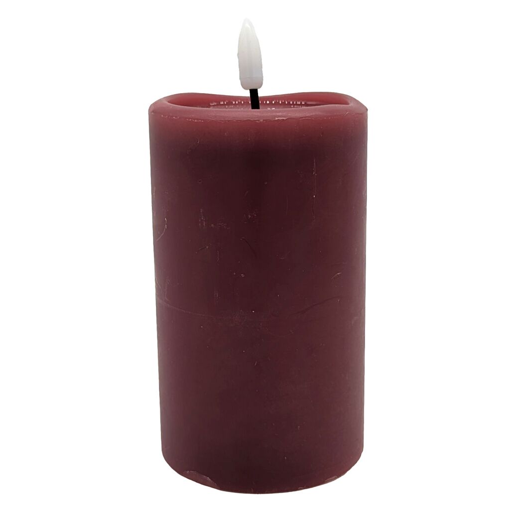 LED-Echtwachskerze 'Novita' bordeaux Ø 7,5 x 15,5 cm