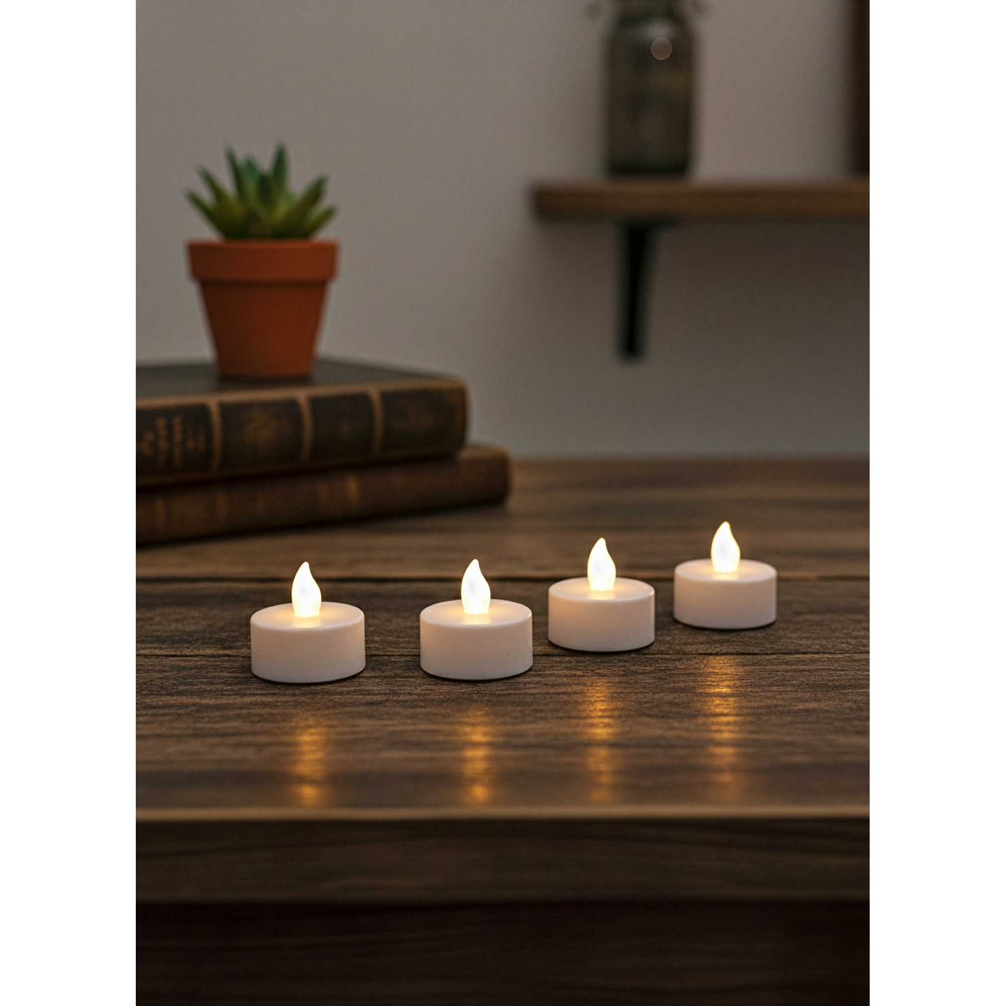 LED-Teelichter 'Nele' weiß Timerfunktion Ø 3,8 x 3,7 cm, 4er-Set
