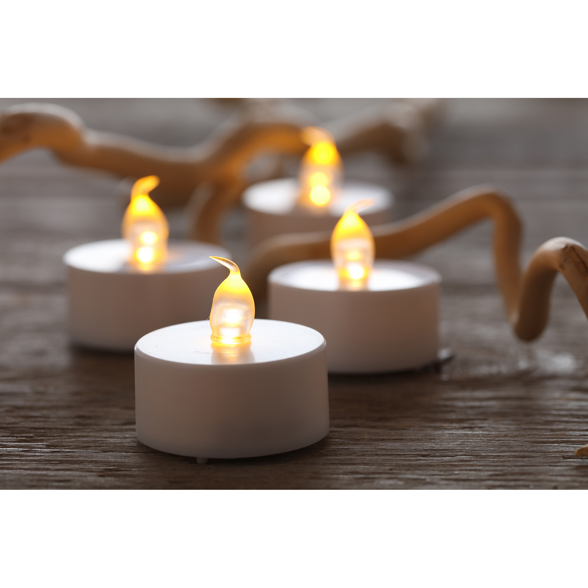 LED-Teelichter 'Nele' weiß Timerfunktion Ø 3,8 x 3,7 cm, 4er-Set
