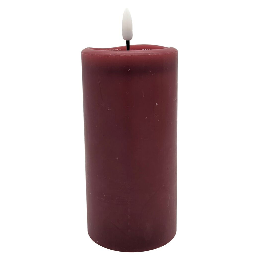 LED-Echtwachskerze 'Novita' bordeaux Ø 7,5 x 17,5 cm