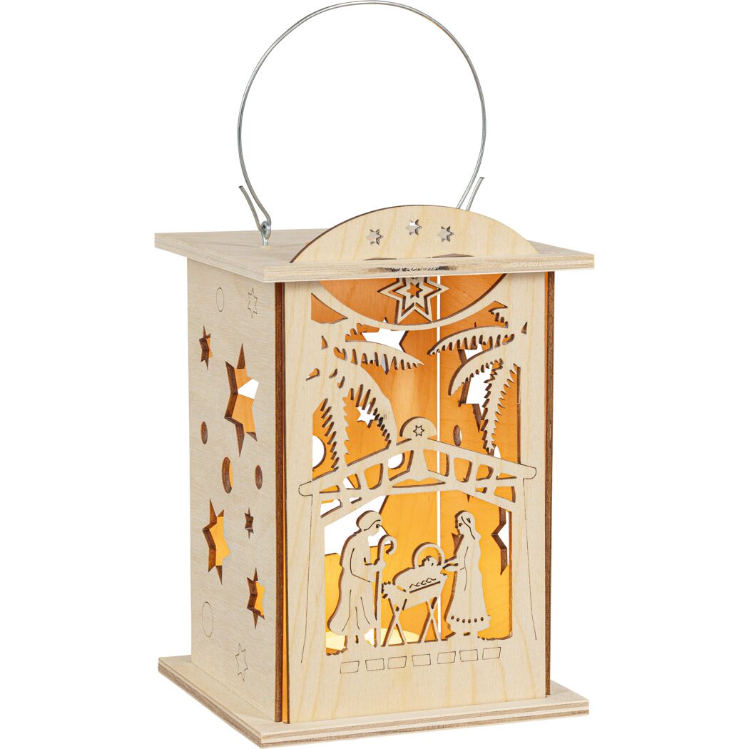 LED-Laterne 'Christi Geburt' warmweiß 12 x 16 x 12 cm
