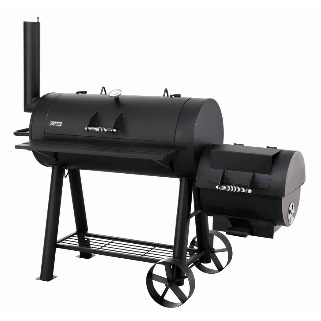 Smoker- und Holzkohlegrill 'Milwaukee' schwarz 171 x 151 x 78,5 cm