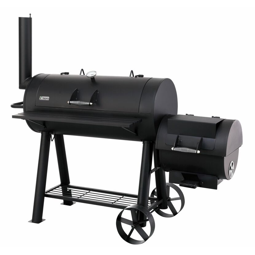 Smoker- und Holzkohlegrill 'Milwaukee' schwarz 171 x 151 x 78,5 cm