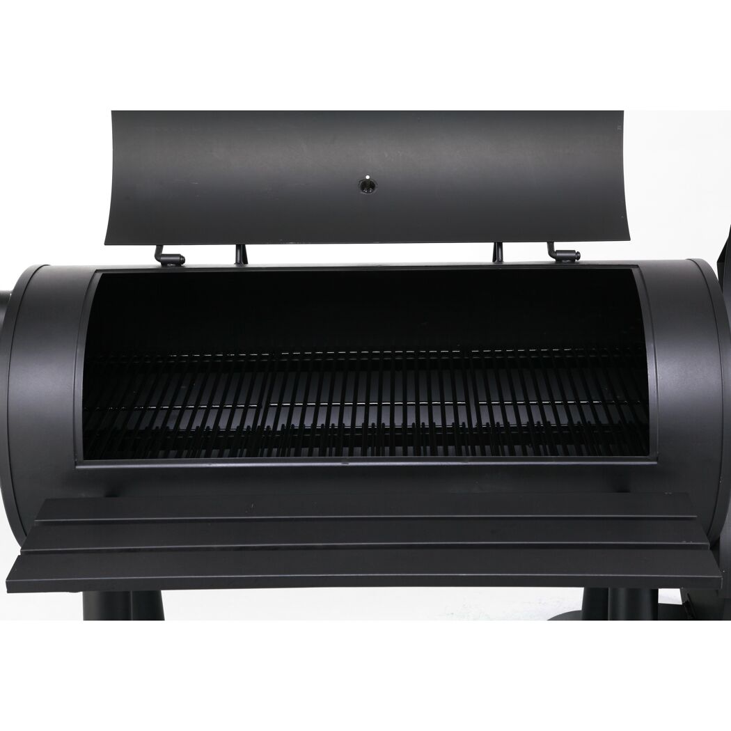 Smoker- und Holzkohlegrill 'Milwaukee' schwarz 171 x 151 x 78,5 cm
