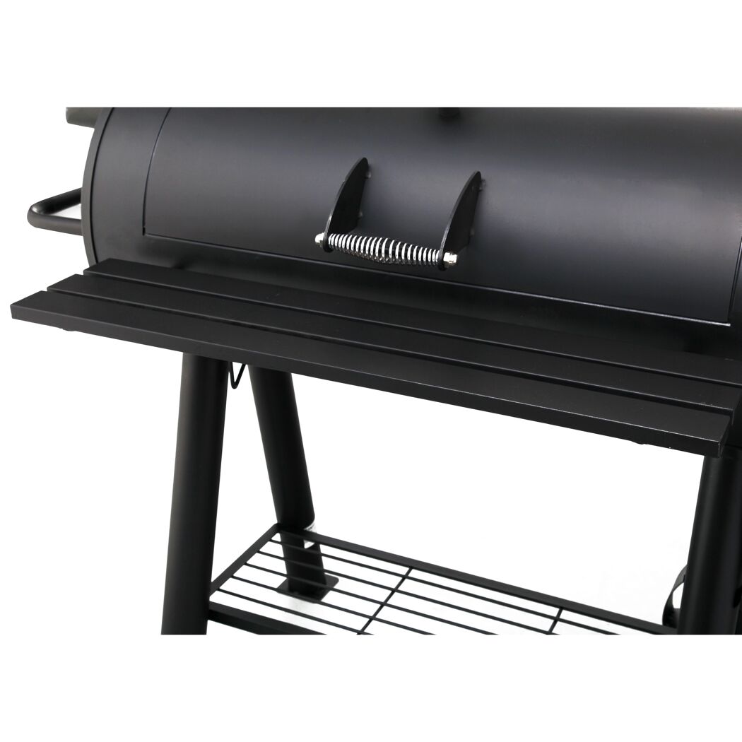 Smoker- und Holzkohlegrill 'Milwaukee' schwarz 171 x 151 x 78,5 cm