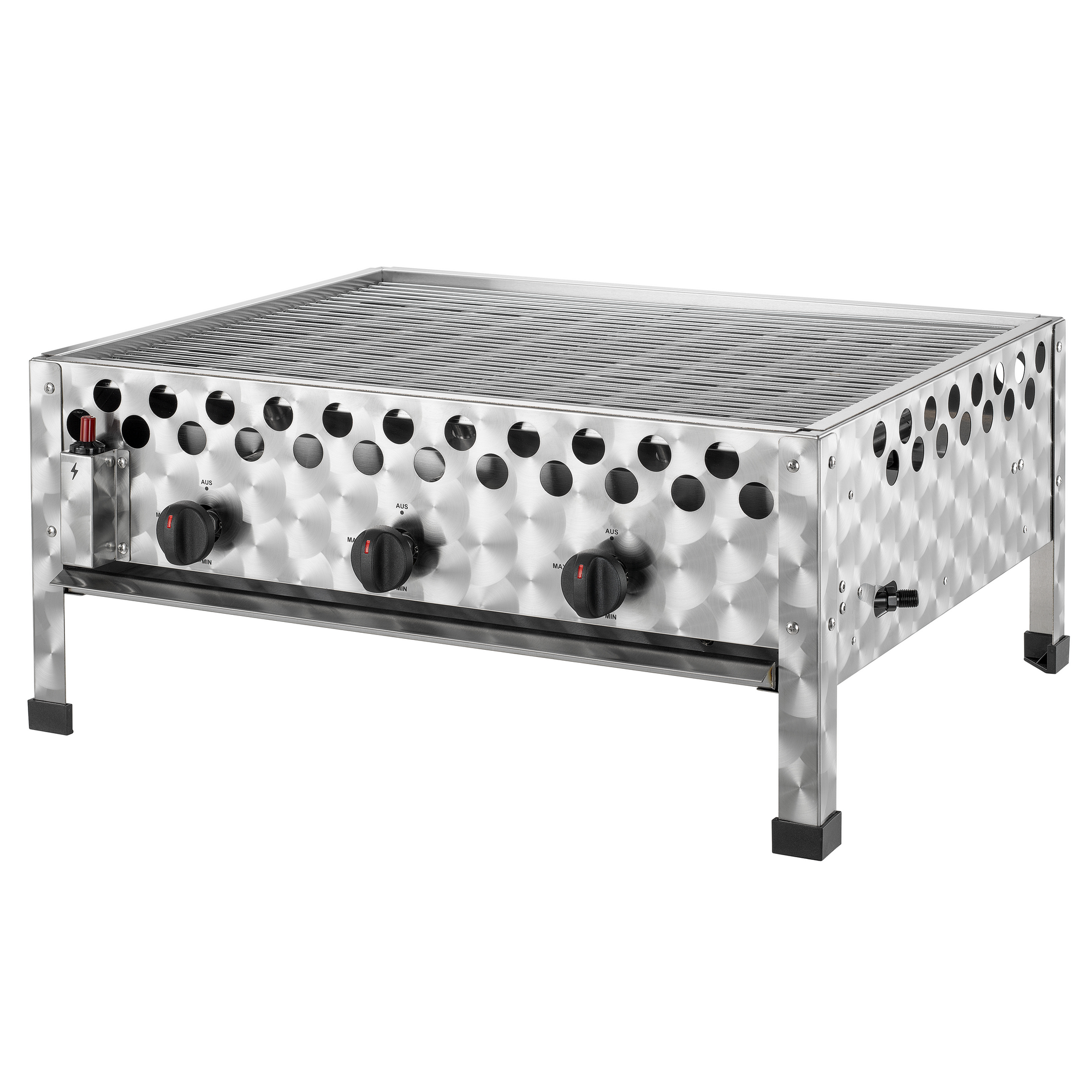 Wurstbräter mit Grillrost silbern 56 x 29 x 64 cm