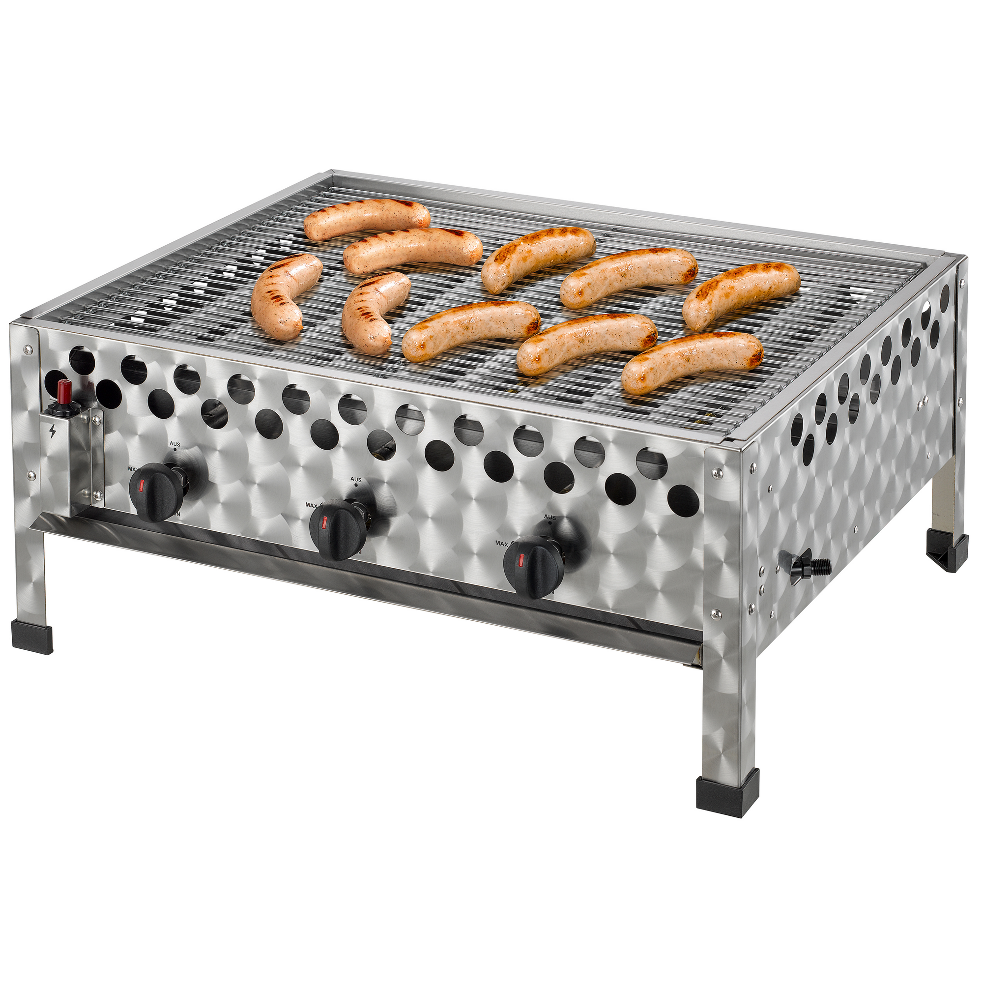 Wurstbräter mit Grillrost silbern 56 x 29 x 64 cm