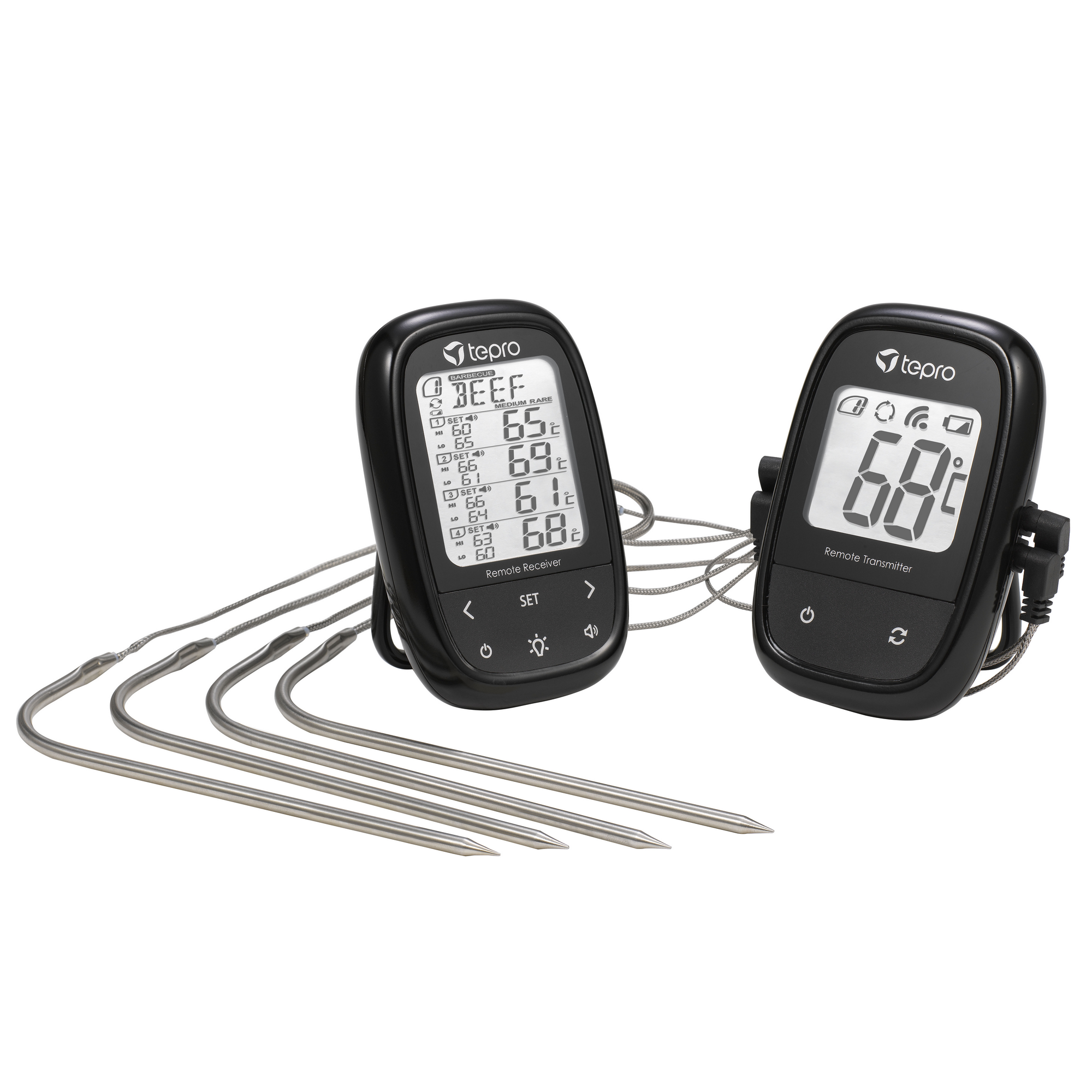 Funk-Grillthermometer Set mit Mess- und Empfangsgerät