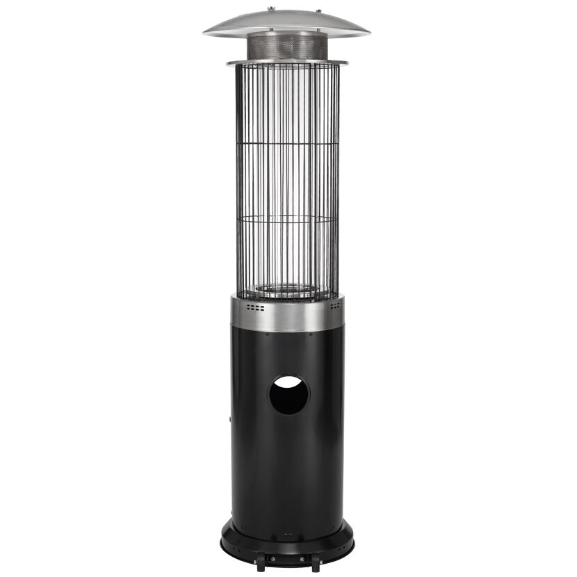 Gas-Feuerstelle 'Ventura' schwarz/silbern Ø 53 x 176 xm