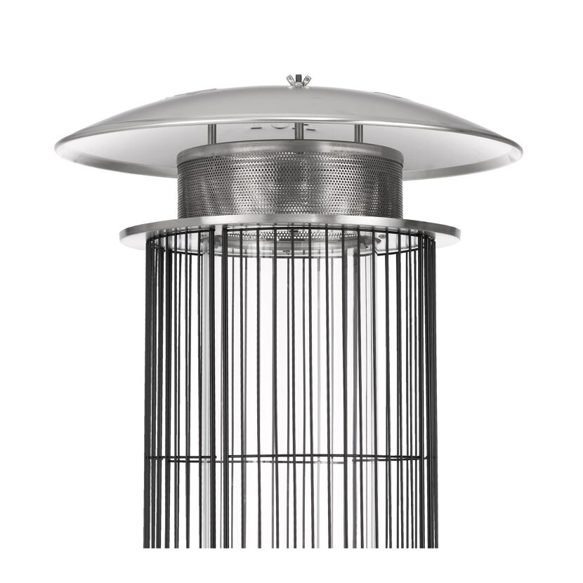 Gas-Feuerstelle 'Ventura' schwarz/silbern Ø 53 x 176 xm