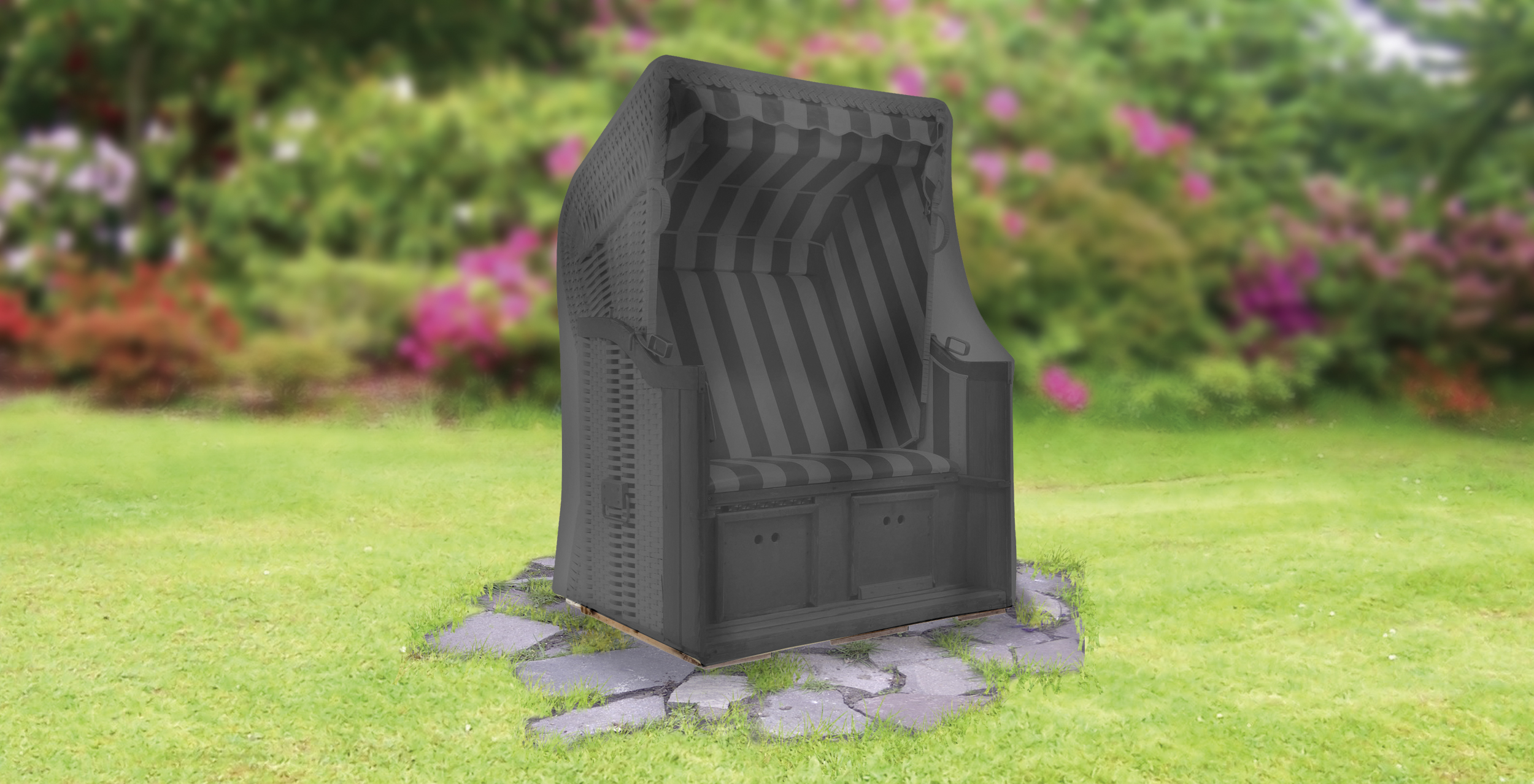 Abdeckhaube 'Universal' schwarz für Strandkorb klein 130 x 170/135 x 100 cm