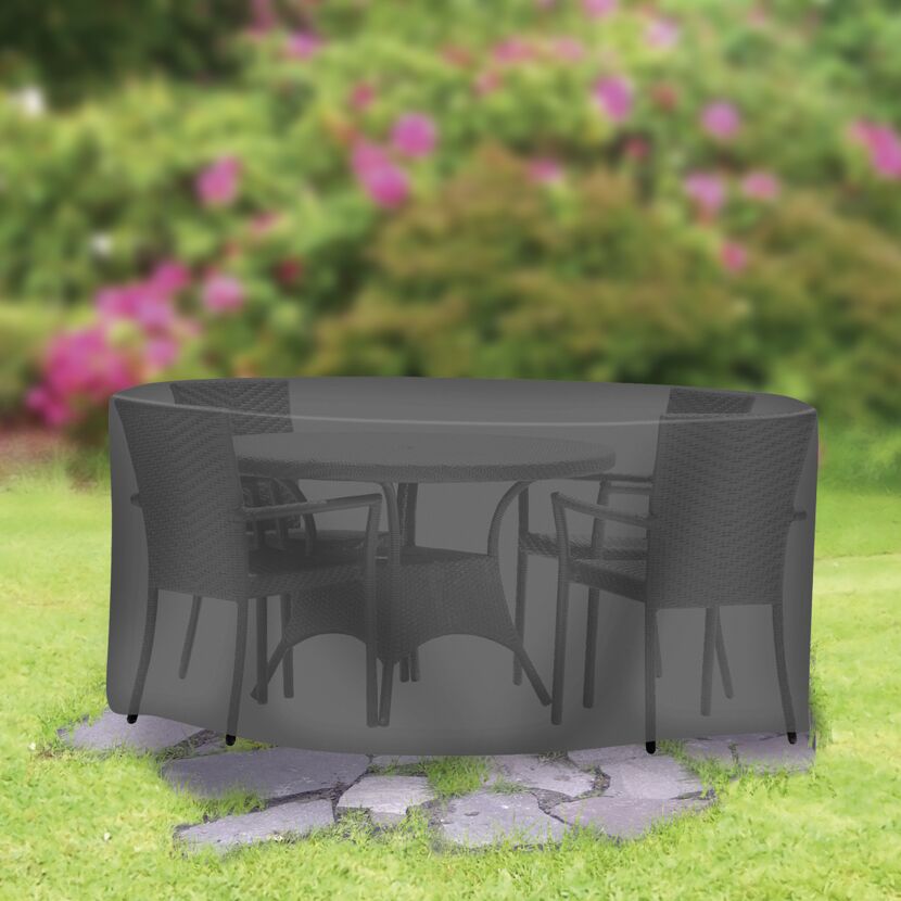 Abdeckhaube 'Universal' schwarz für Sitzgruppe rund klein Ø 200 x 95 cm